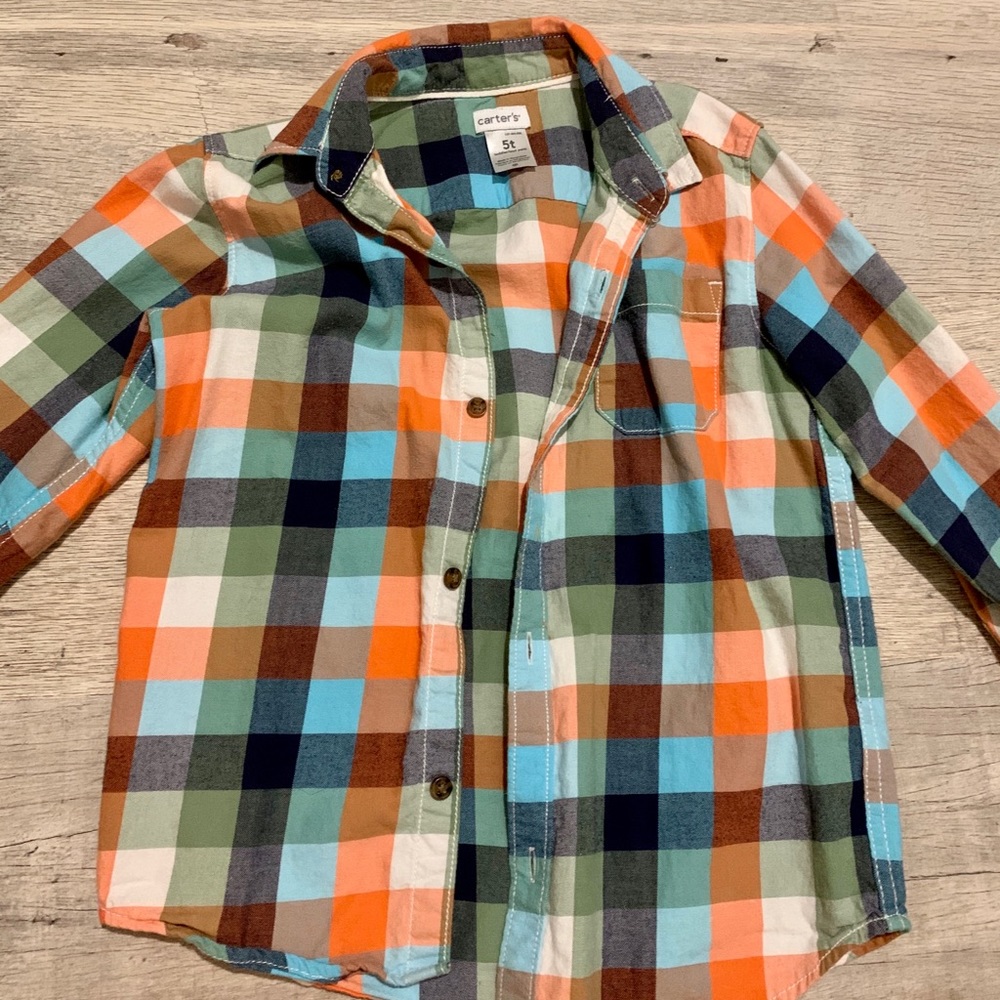Carters Spring Plaid Shirts - Big Bro/Little Bro - Picture 2 of 4